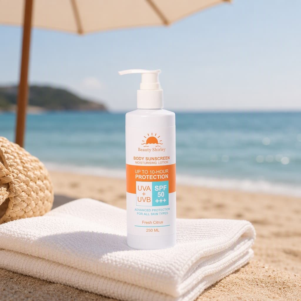SPF50+++ Body Sunscreen Lotion 250ml Pump Bottle Citrus
