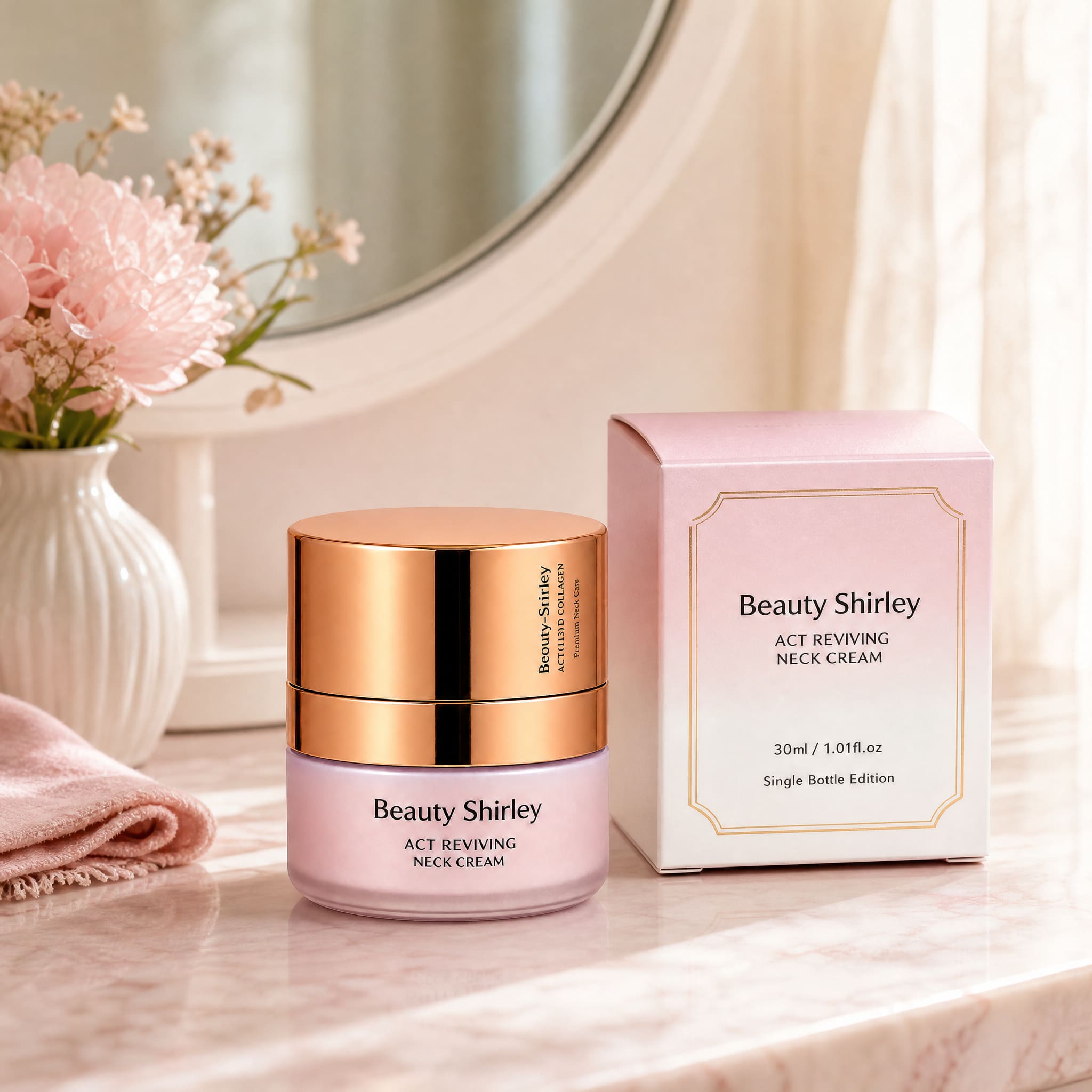 Act reviving neck cream 30ml rose gold jar single bottle edition
